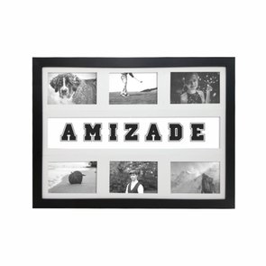 Quadro Painel de Parede para 6 Fotos 10x15cm - Amizade