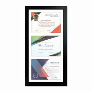 Quadro Painel de Parede para 3 Fotos Certificados Diplomas A4 e Alvará de Funcionamento Quadro Painel de Parede para 3 Fotos Certificados Diplomas A4 e Alvará de Funcionamento