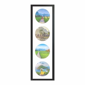 Quadro Painel de Parede para 4 fotos Redondas de 15cm Quadro Painel de Parede para 4 fotos Redondas de 15cm