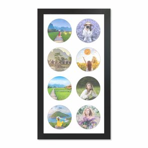 Quadro Painel de Parede para 8 fotos Redondas de 15cm Quadro Painel de Parede para 8 fotos Redondas de 15cm