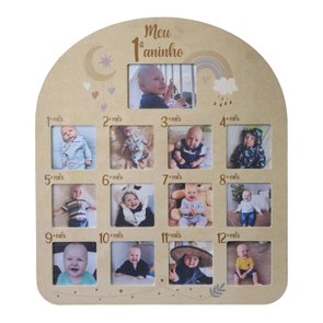 Quadro Painel Mesversário de Parede em Mdf 6mm Cru para 1 foto 10x15cm e 12 fotos 10x10cm Quadro Painel Mesversário de Parede em Mdf 6mm Cru para 1 foto 10x15cm e 12 fotos 10x10cm