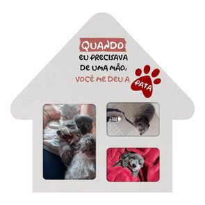 Quadro Porta Retrato de Parede Casinha Pet para 1 foto 15x21cm e 2 fotos 10x15cm - Frase Quando Eu Precisava de uma Mão, Você Me Deu a Pata Quadro Porta Retrato de Parede Casinha Pet para 1 foto 15x21cm e 2 fotos 10x15cm - Frase Quando Eu Precisava de uma Mão, Você Me Deu a Pata