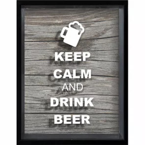 Quadro Porta Tampinhas Keep Calm And  Drink Beer Quadro Porta Tampinhas Keep Calm And  Drink Beer