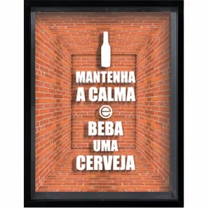 Quadro Porta Tampinhas Mantenha A Calma e Beba uma Cerveja Quadro Porta Tampinhas Mantenha A Calma e Beba uma Cerveja