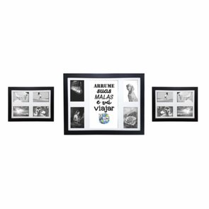 Kit Trio de Quadros Painéis de Parede para 12 fotos 10x15cm - Arrume Suas Malas e Vá Viajar Kit Trio de Quadros Painéis de Parede para 12 fotos 10x15cm - Arrume Suas Malas e Vá Viajar
