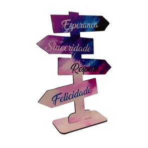 Seta Decorativa Mensageira em Mdf 3mm com Estampa - Esperança, Sinceridade, Respeito, Felicidade Seta Decorativa Mensageira em Mdf 3mm com Estampa - Esperança, Sinceridade, Respeito, Felicidade