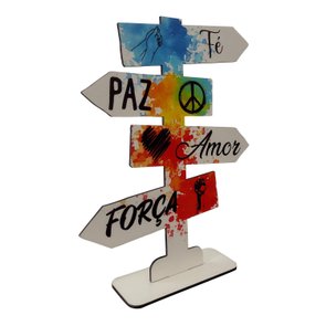 Seta Decorativa Mensageira em Mdf 3mm com Estampa - Fé, Paz, Amor, Força Seta Decorativa Mensageira em Mdf 3mm com Estampa - Fé, Paz, Amor, Força