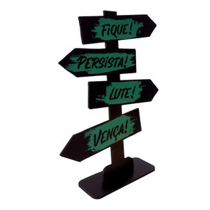 Seta Decorativa Mensageira em Mdf 3mm com Estampa - Fique! Persista! Lute! Vença! Seta Decorativa Mensageira em Mdf 3mm com Estampa - Fique! Persista! Lute! Vença!