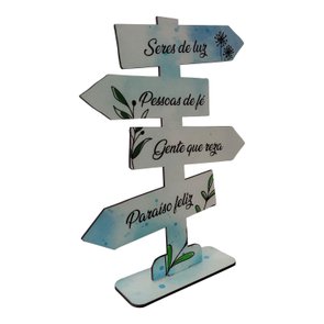 Seta Decorativa Mensageira em Mdf 3mm com Estampa - Seres de Luz, Pessoas de Fé, Gente que Reza, Paraíso Feliz Seta Decorativa Mensageira em Mdf 3mm com Estampa - Seres de Luz, Pessoas de Fé, Gente que Reza, Paraíso Feliz