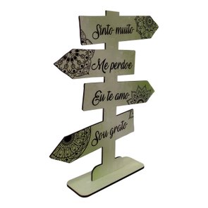 Seta Decorativa Mensageira em Mdf 3mm com Estampa - Sinto Muito, Me Perdoe, Eu Te Amo, Sou Grato Seta Decorativa Mensageira em Mdf 3mm com Estampa - Sinto Muito, Me Perdoe, Eu Te Amo, Sou Grato