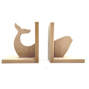 Suporte Aparador de Livros Baleia em MDF Cru 15mm Suporte Aparador de Livros Baleia em MDF Cru 15mm