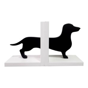 Suporte Aparador de Livros Cachorro Preto - Laqueado Suporte Aparador de Livros Cachorro Preto - Laqueado