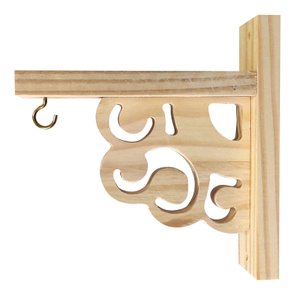 Suporte Mão Francesa Arabesco em Madeira de Pinus para Vasos de Plantas - Farmhouse Suporte Mão Francesa Arabesco em Madeira de Pinus para Vasos de Plantas - Farmhouse