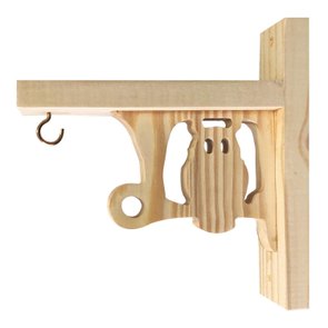 Suporte Mão Francesa Coruja em Madeira de Pinus para Vasos de Plantas - Farmhouse Suporte Mão Francesa Coruja em Madeira de Pinus para Vasos de Plantas - Farmhouse