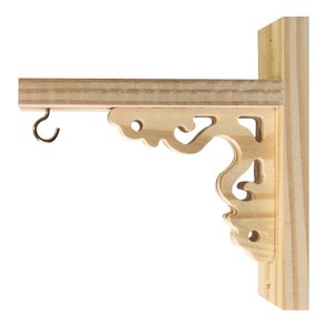 Suporte Mão Francesa Provençal Arabesco em Madeira de Pinus para Vasos de Plantas - Farmhouse Suporte Mão Francesa Provençal Arabesco em Madeira de Pinus para Vasos de Plantas - Farmhouse