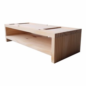 Suporte para Monitor de Mesa com Porta Celular em Madeira de Pinus - 55x22x14cm - Farmhouse Suporte para Monitor de Mesa com Porta Celular em Madeira de Pinus - 55x22x14cm - Farmhouse
