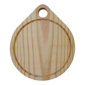 Tábua de Hambúrguer em Madeira de Pinus Natural Maciço - Redonda com Furo com Óleo Mineral Tábua de Hambúrguer em Madeira de Pinus Natural Maciço - Redonda com Furo com Óleo Mineral