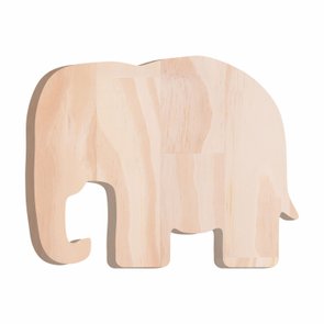 Tábua de Pinus Recortada para Artesanato em Forma de Elefante