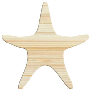 Tábua de Pinus Recortada para Artesanato em Forma de Estrela do Mar Tábua de Pinus Recortada para Artesanato em Forma de Estrela do Mar