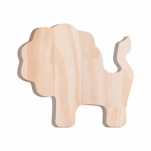 Tábua de Pinus Recortada para Artesanato em Forma de Leão