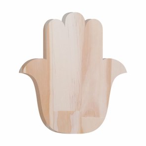 Tábua de Pinus Recortada para Artesanato em Forma de Mão de Hamsá Tábua de Pinus Recortada para Artesanato em Forma de Mão de Hamsá