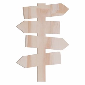 Tábua de Pinus Recortada para Artesanato em Forma de Placa com Setas Indicativas Tábua de Pinus Recortada para Artesanato em Forma de Placa com Setas Indicativas