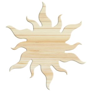 Tábua de Pinus Recortada para Artesanato em Forma de Sol Tábua de Pinus Recortada para Artesanato em Forma de Sol