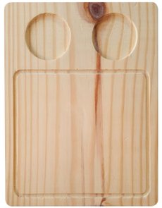 Tábua de Servir Porções e Hambúrguer com Rebaixo de 6,5cm para Potes de Molho Tábua de Servir Porções e Hambúrguer com Rebaixo de 6,5cm para Potes de Molho