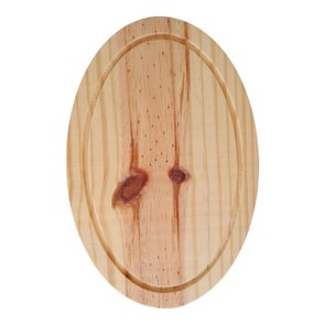 Tábua de Servir Queijo e Frios em Madeira de Pinus Natural Maciço - Oval Tábua de Servir Queijo e Frios em Madeira de Pinus Natural Maciço - Oval