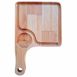 Tábua de Corte para Servir Hamburguer Porções Petiscos e Frios em Madeira de Eucalipto com Rebaixo de 6cm para Pote de Molho com Óleo Mineral - Like 19x30cm Tábua de Corte para Servir Hamburguer Porções Petiscos e Frios em Madeira de Eucalipto com Rebaixo de 6cm para Pote de Molho com Óleo Mineral - Like 19x30cm