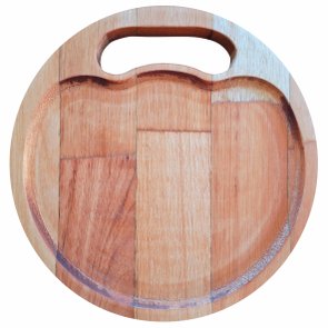 Tábua de Corte para Servir Petiscos Porções e Frios em Madeira de Eucalipto com Óleo Mineral - Redonda 25cm Tábua de Corte para Servir Petiscos Porções e Frios em Madeira de Eucalipto com Óleo Mineral - Redonda 25cm