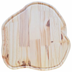 Tábua para Servir Frios Petiscos e Café da Manhã em Madeira de Pinus Natural com Óleo Mineral - Rústica 38x38cm Tábua para Servir Frios Petiscos e Café da Manhã em Madeira de Pinus Natural com Óleo Mineral - Rústica 38x38cm