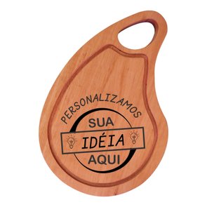 Tábua Personalizada para Servir Hambúrguer em Madeira de Eucalipto Maciço com Gravação a Laser e Óleo Mineral - Recorte Tábua Personalizada para Servir Hambúrguer em Madeira de Eucalipto Maciço com Gravação a Laser e Óleo Mineral - Recorte
