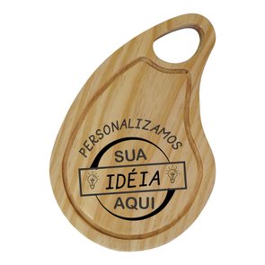 Tábua Personalizada para Servir Hambúrguer em Madeira de Pinus Natural Maciço com Gravação a Laser e Óleo Mineral - Recorte Tábua Personalizada para Servir Hambúrguer em Madeira de Pinus Natural Maciço com Gravação a Laser e Óleo Mineral - Recorte