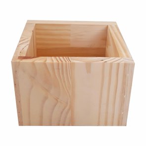 Vaso Cachepô em Madeira Pinus Natural 15x15x10