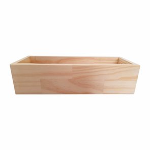 Vaso Cachepot em Madeira Pinus Natural 15x40x10