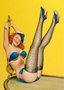 Placa Decorativa Vintage Pin-Up