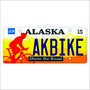 Placa Decorativa Vintage de Carro em Mdf - Alaska Ak Bike Share The Road