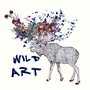 Placa Decorativa Alce Frase: "Wild Art"