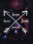Placa Decorativa Frase Hope Love Faith Peace