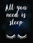 Placa Decorativa Frase All You Need is Sleep