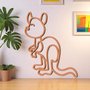 Aplique De Parede 3D Infantil Animais Canguru Mdf 3mm