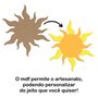 Aplique em Forma de Sol em Mdf