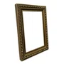 Armação De Moldura Com Gravação Floral Em Relevo Com Filete Perolado e Acabamento Dourado Metalizado - 2,1x1,8