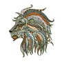 Placa Decorativa Leão Colorido Boho