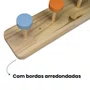Cabideiro De Parede Colorido Em Pinus Com 6 Ganchos