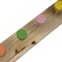 Cabideiro De Parede Colorido Em Pinus Com 6 Ganchos