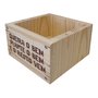 Cachepô Decorativo de Pinus com Estampa  - Queira o Bem Plante o Bem e o Resto Vem 15x15x10
