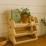 Caixote de Madeira Pinus Decorativo Multiuso Caixa de Feira para Frutas e Verduras - 40cm - Farmhouse