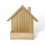 Casinha de Passarinho Decorativa em Madeira Pinus com Base para Arranjo de Pequenas Plantas e Flores –  Ideal para Artesanato, DIY, Decoração de Casa e Jardim
